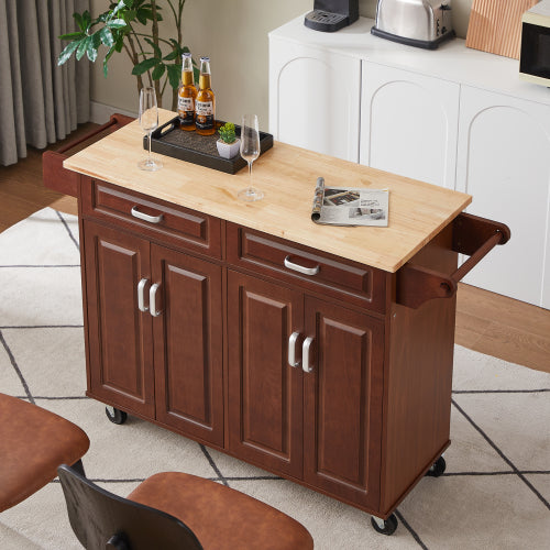 "LunaLulinlk Mobile Kitchen Island Cart With 2 drawers "