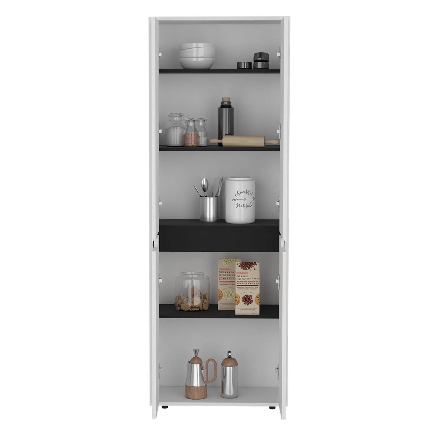 LunaLulinlk Storage Cabinet Kitchen Pantry With Four Doors and and Shelves