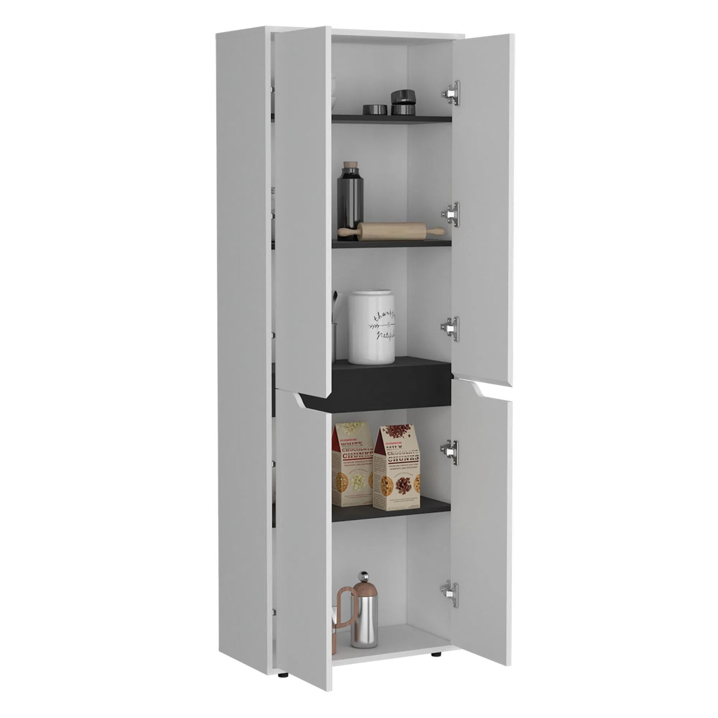 LunaLulinlk Storage Cabinet Kitchen Pantry With Four Doors and and Shelves