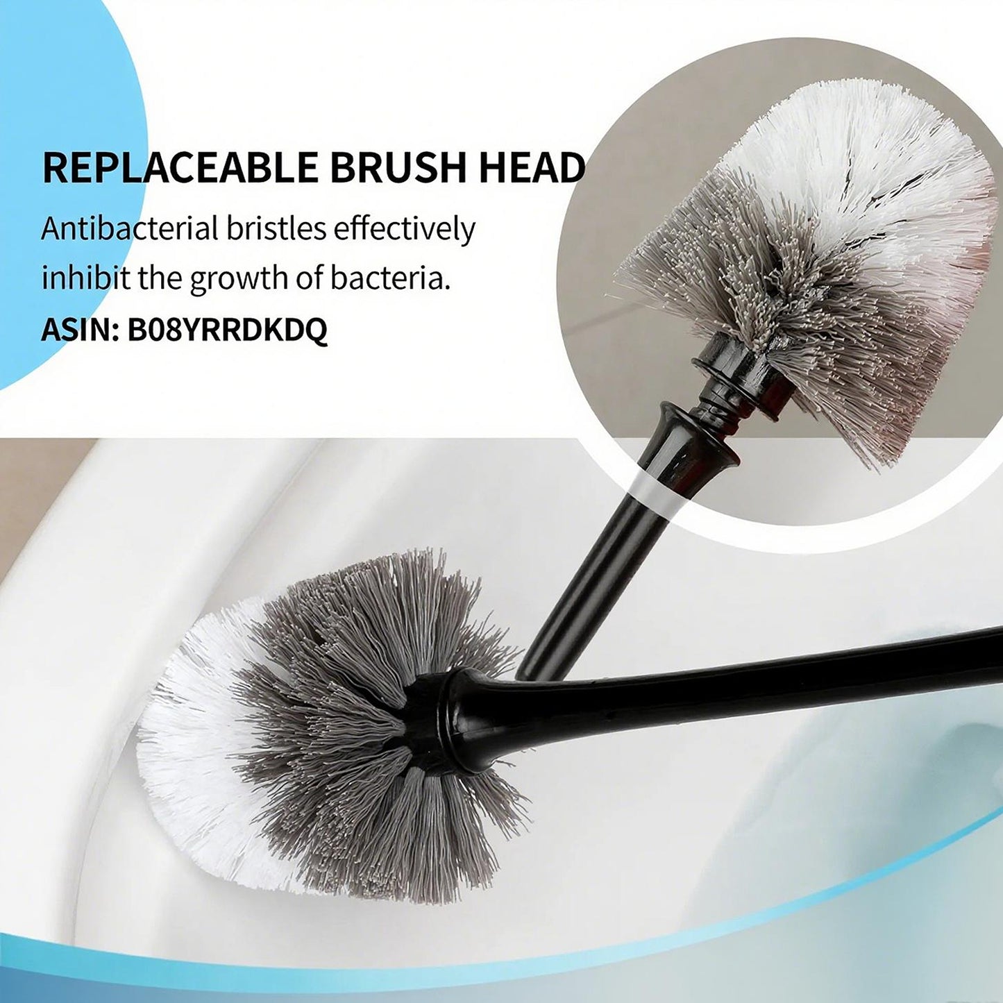 LunaLulinlk Toilet Plunger and Toilet Brush Set with Holder, Bathroom Cleaning, Black, 1 Set, Suitable for Adults