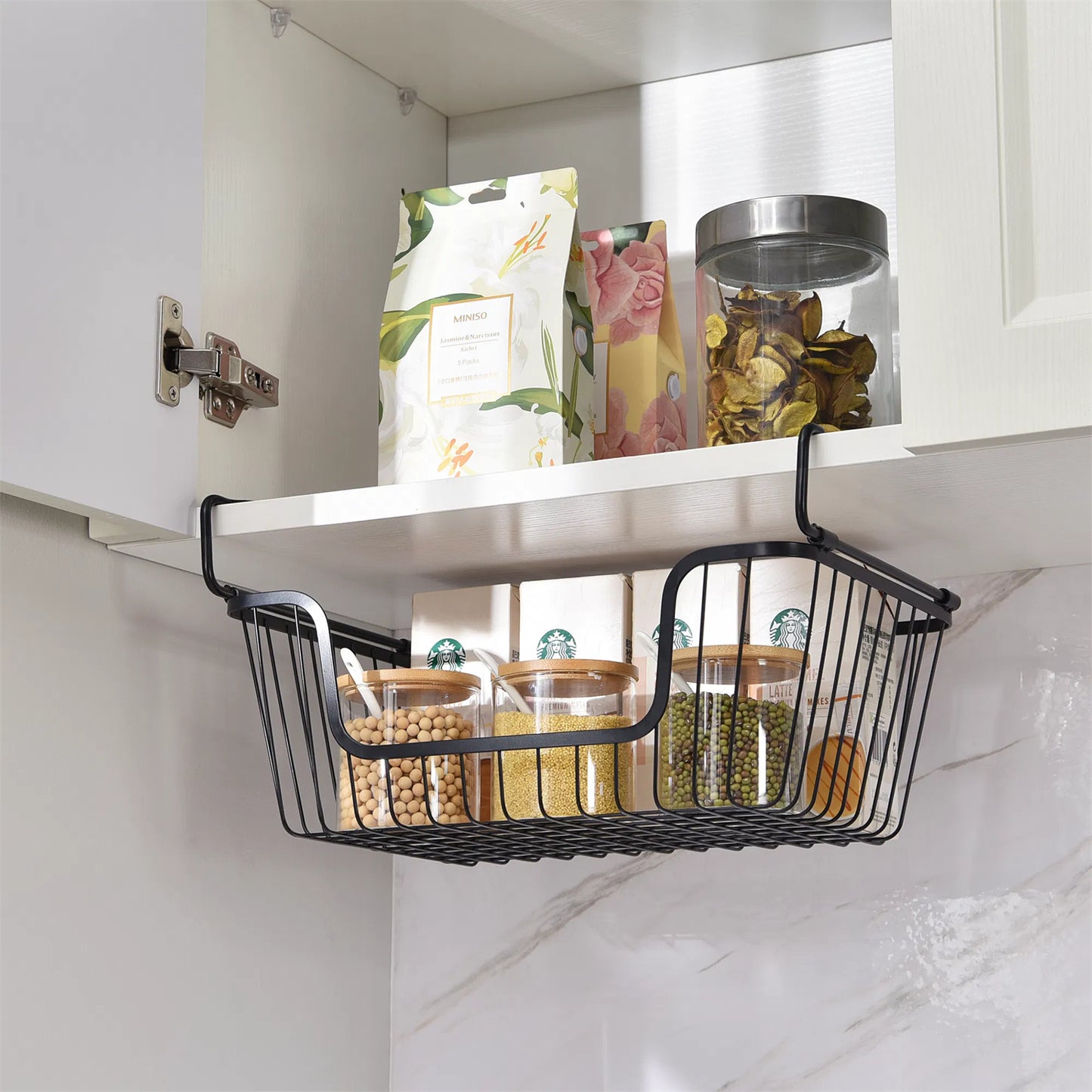 LunaLulinlk Stackable Metal Wire Storage Basket Set
