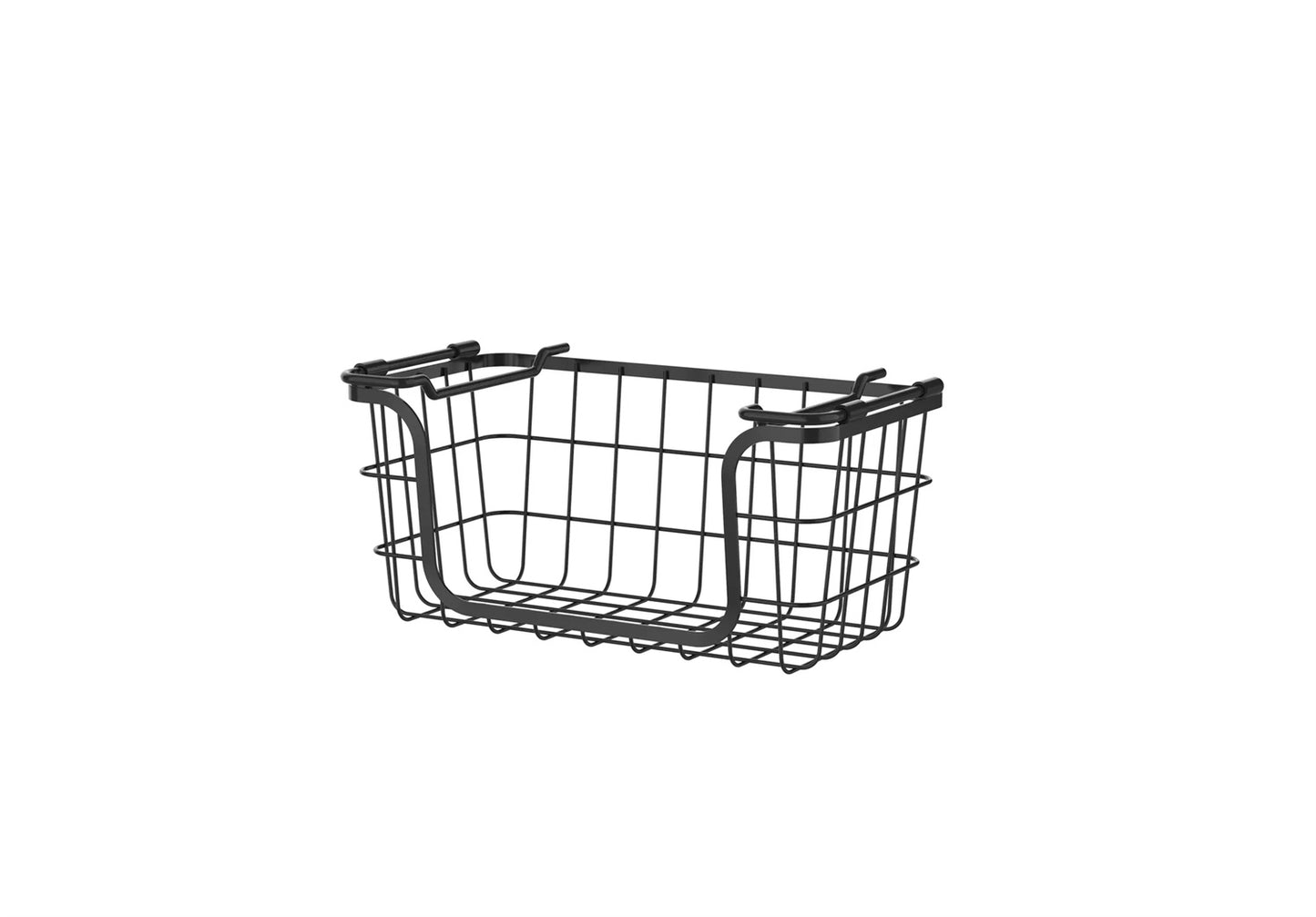 LunaLulinlk Stackable Metal Wire Storage Basket Set for Pantry, Countertop, Kitchen or Bathroom – Black, Set of 3