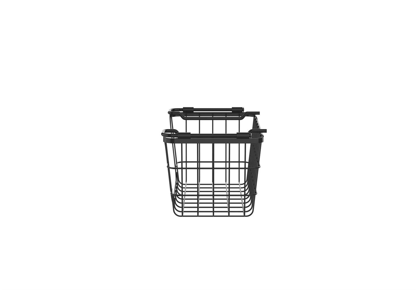LunaLulinlk Stackable Metal Wire Storage Basket Set for Pantry, Countertop, Kitchen or Bathroom – Black, Set of 3