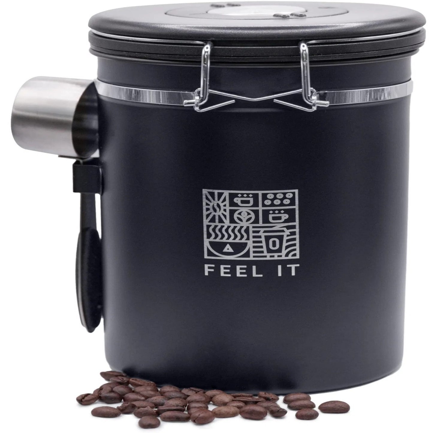 LunaLulinlk Stainless Steel Coffee Canister 21oz Airtight Kitchen Food Storage Container