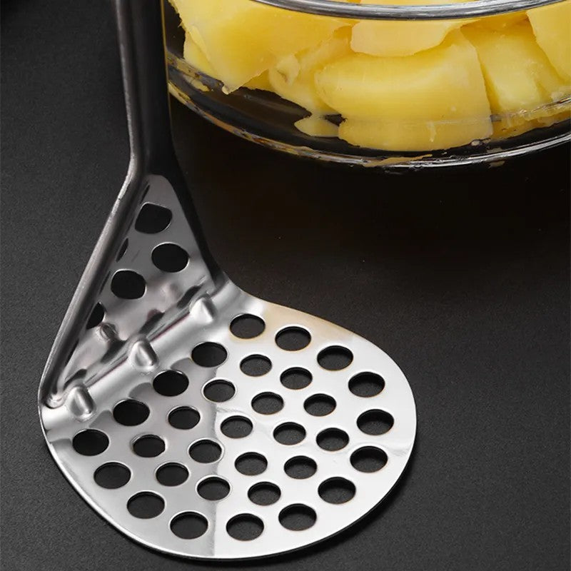 LunaLulinlk Stainless Steel Manual Potato Press; Baby Food Masher; Wavy Potato Press