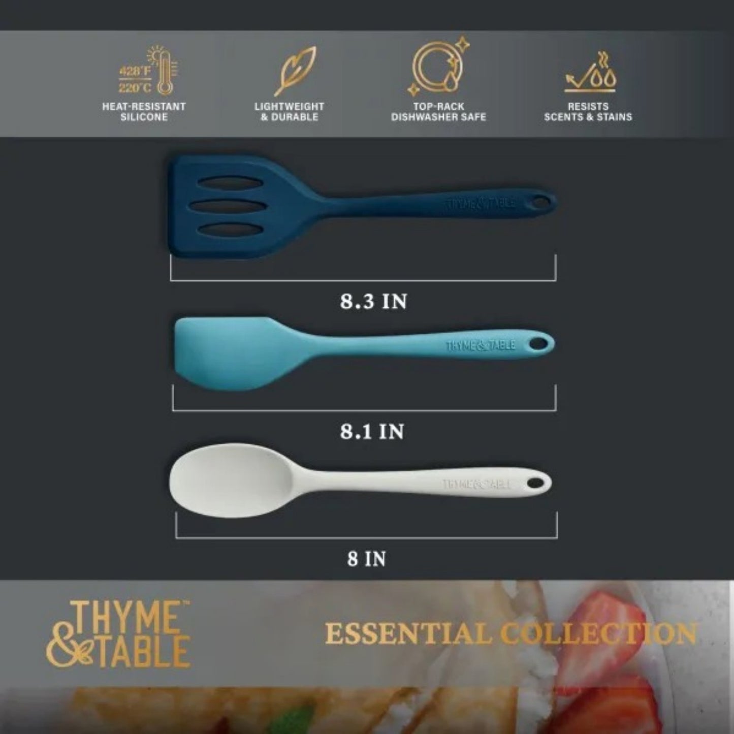 LunaLulinlk Table Silicone Mini Kitchen Utensil Set, 3 pcs
