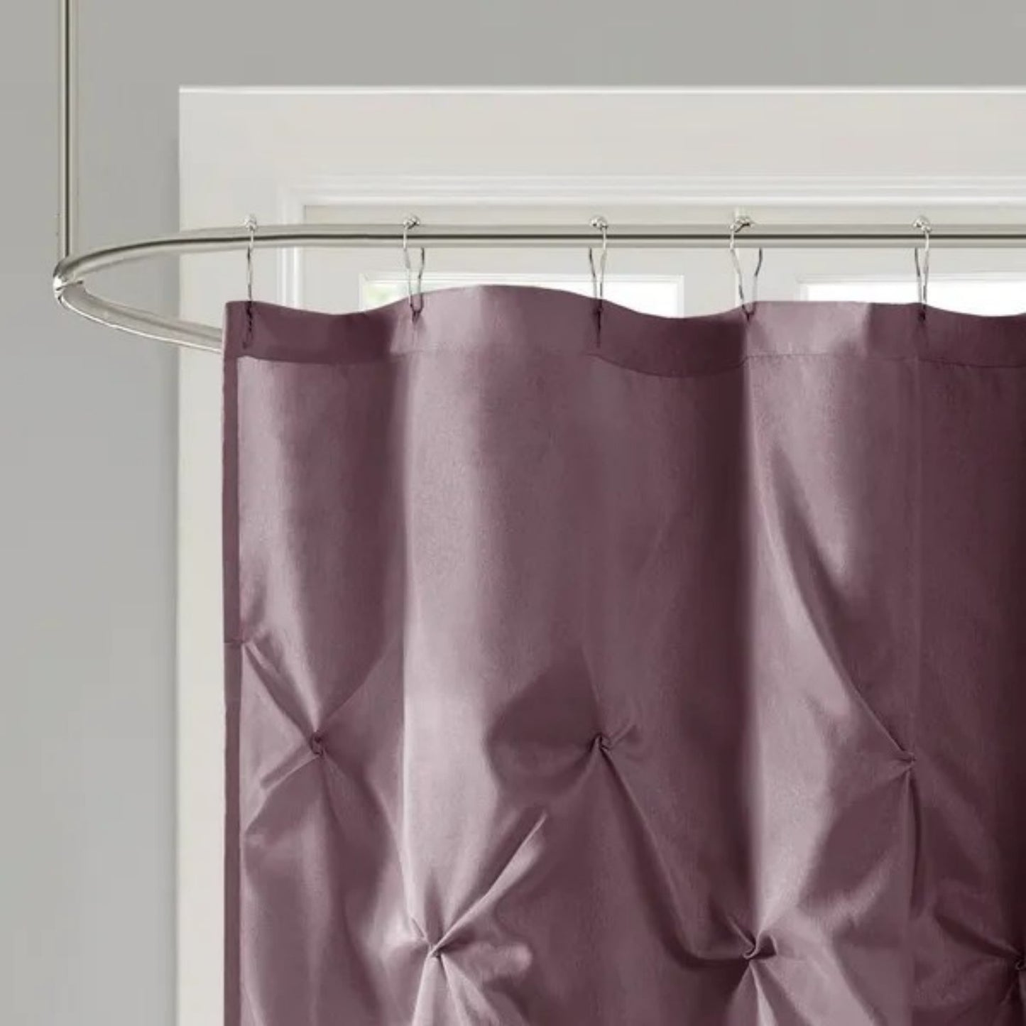 LunaLulinlk Tufted Semi-Sheer Shower Curtain