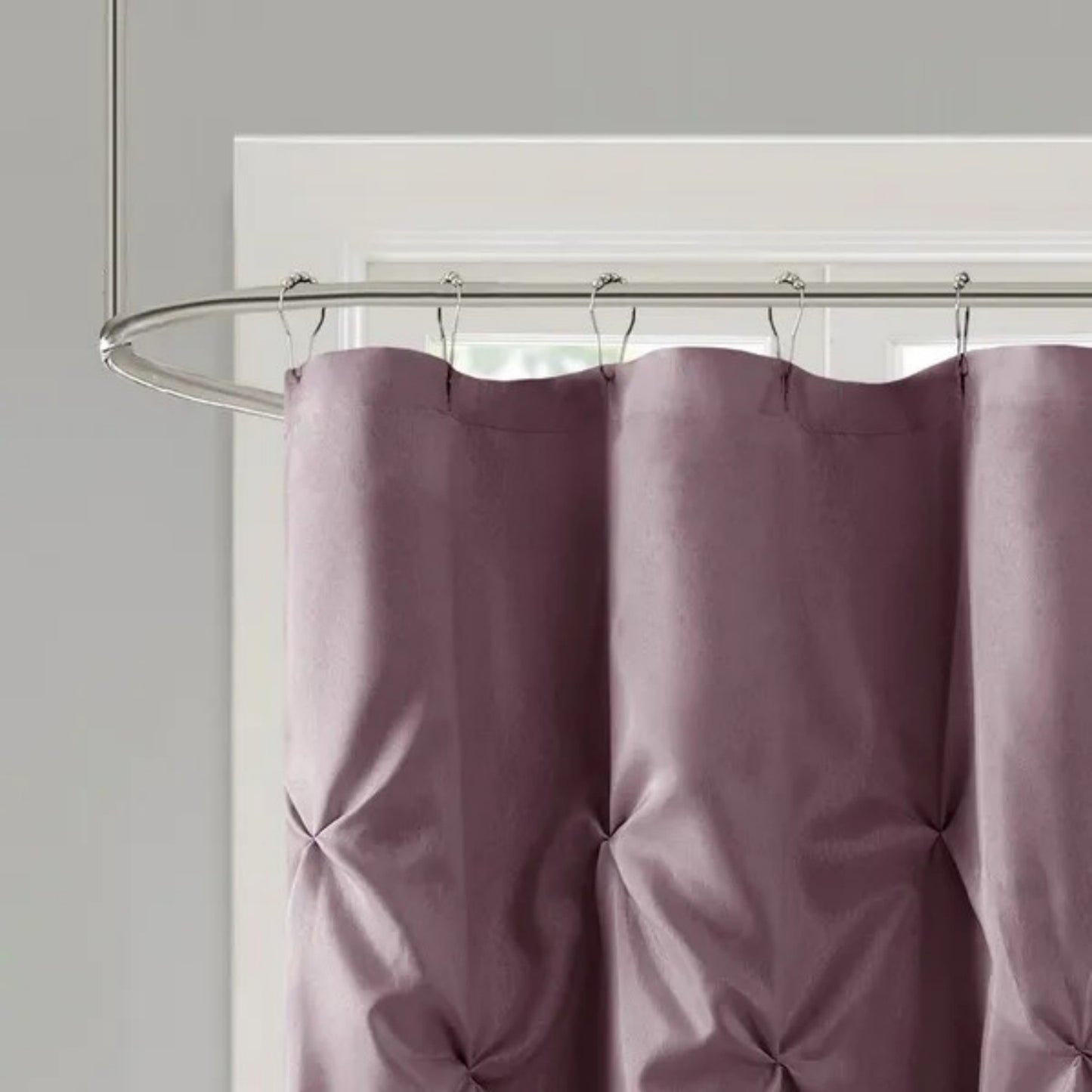 LunaLulinlk Tufted Semi-Sheer Shower Curtain