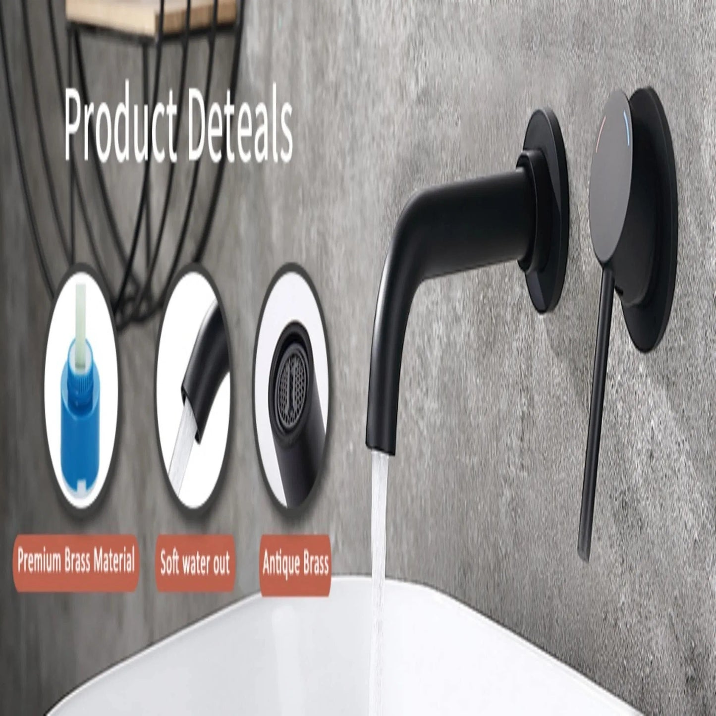 LunaLulinlk Wall Mount Faucet for Bathroom Sink or Bathtub