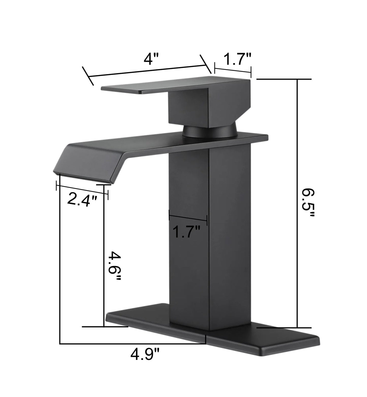 LunaLulinlk Waterfall Spout Bathroom Faucet,Single Handle Bathroom Vanity Sink Faucet