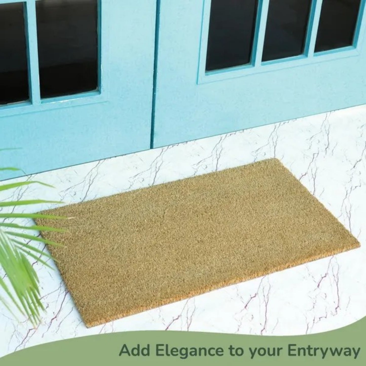 LunaLulinlk Soild Welcome Doormats Natural Coco Coir Mats with Non Slip PVC Backing Indoor Outdoor Mats