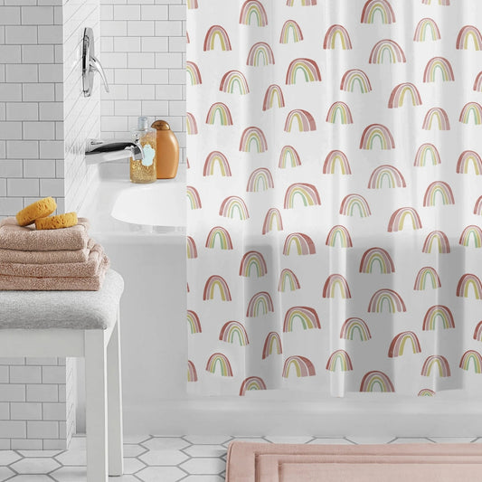 LunaLulinlk Waterproof recycled PEVA shower curtain with 12 hooks