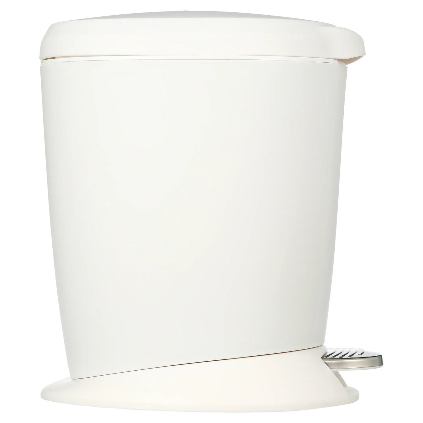 LunaLulinlk White 6L/1.6Gallon Plastic Compact Round Bathroom Step Trash Can