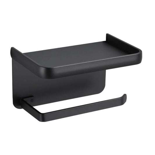LunaLulinlk Toilet Paper Holder, Wall Mounted Toilet Paper Roll Holder, with Phone Shelf, Rustproof Toilet Tissue Holder, No Nail Toilet Roll