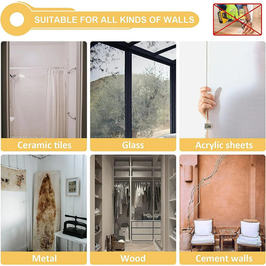 LunaLulinlk Spring Tension Rods 16-28 Inches Tension Curtain Rod Adjustable Expandable Heavy Duty Steel Small Short Tension Curtain Rod For Windows,Kitchen