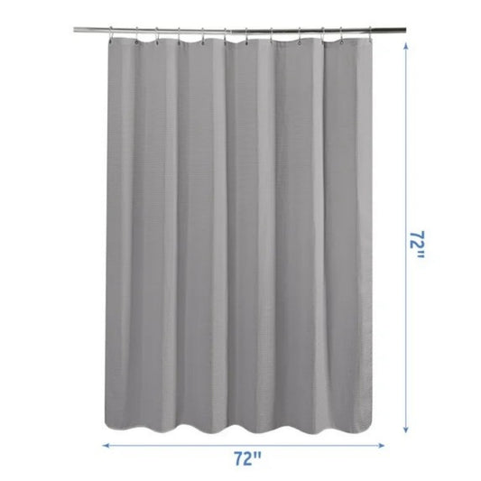 LunaLulinlk Waffle Shower Curtain, Fabric Shower Curtain with Waffle Weave