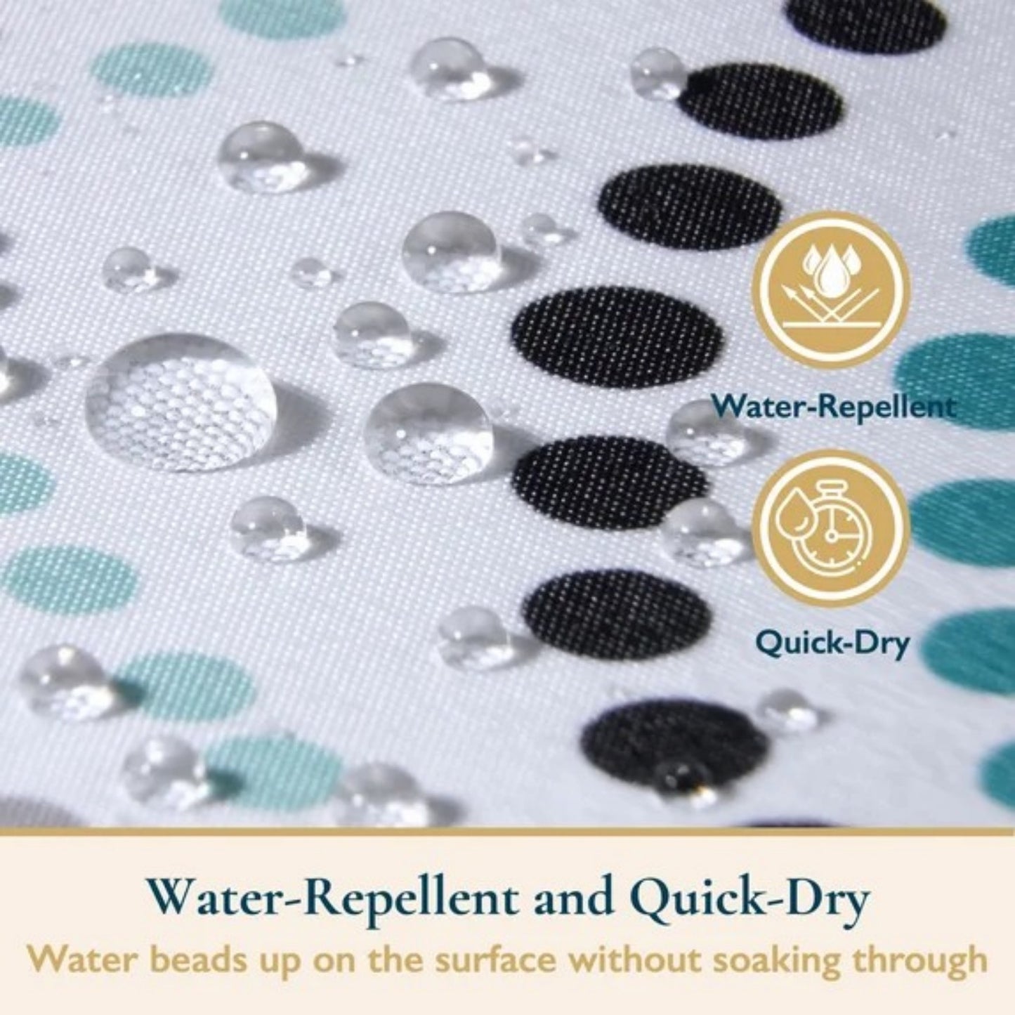 LunaLulinlk Weighted-Hem Fabric Bathroom Curtain, Water-Repellent