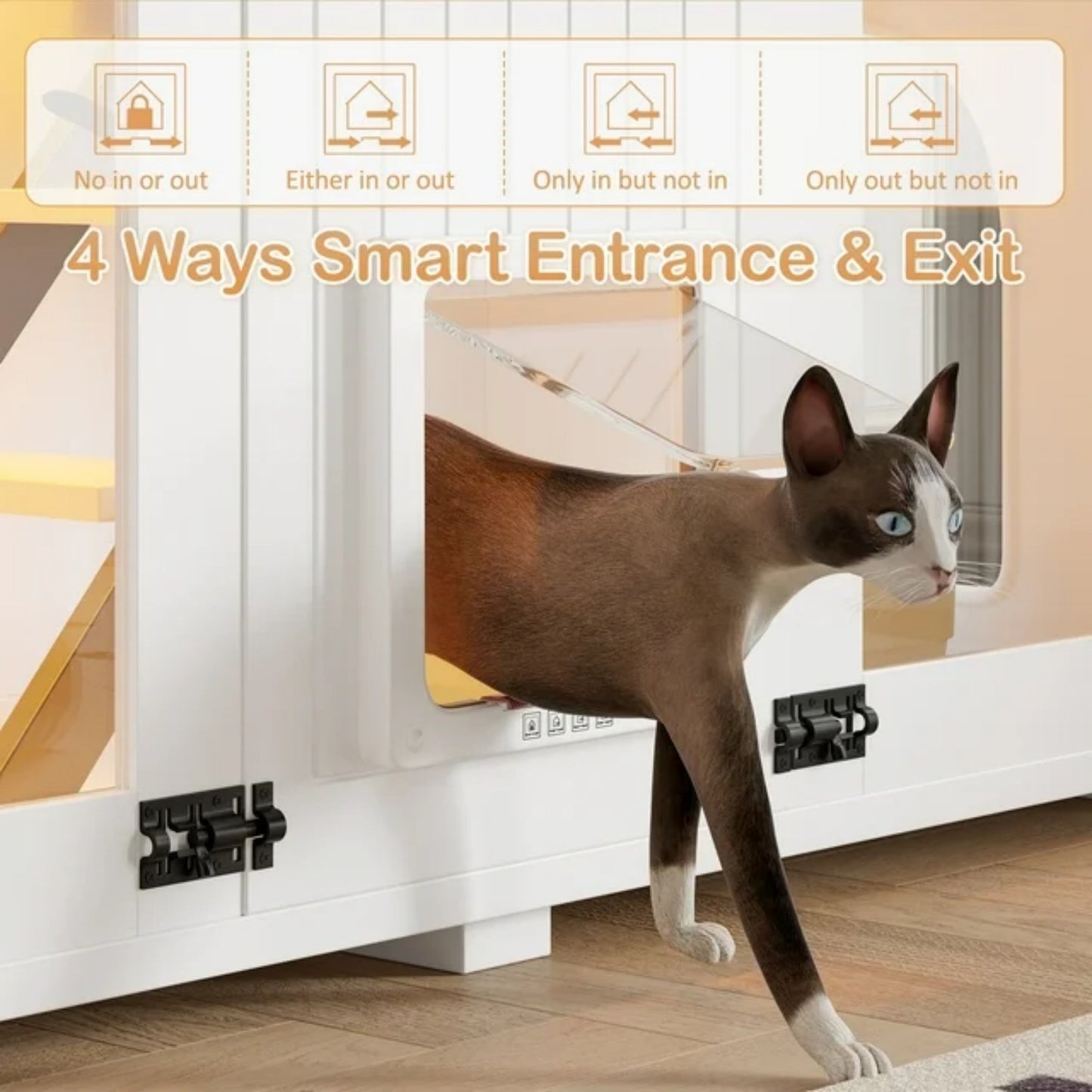 LunaLulinlk white Cat Litter Box Fence, Double Hidden Litter Box Furniture for 2 Cats