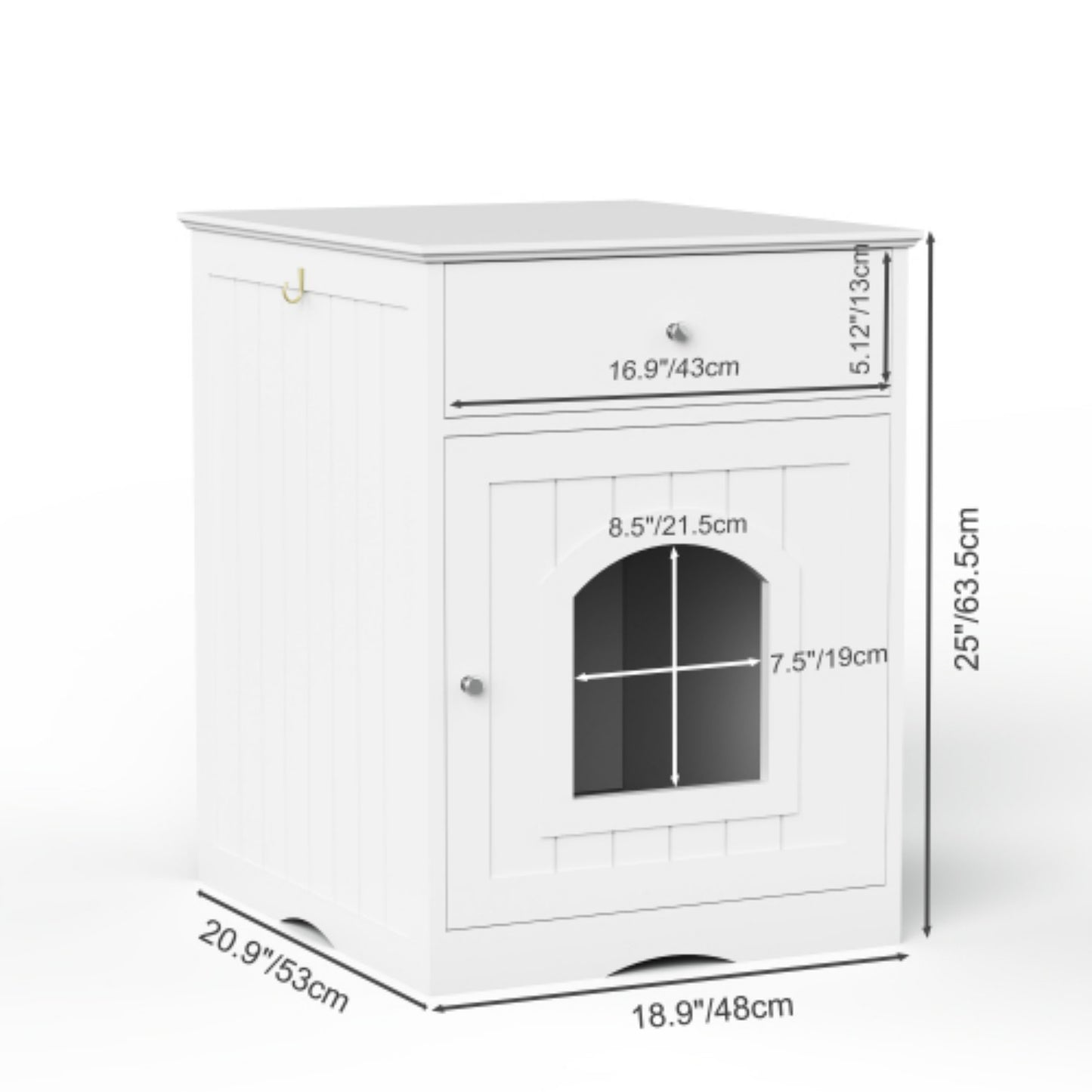 LunaLulinlk Wooden pet house cat litter box fence with drawer and side table