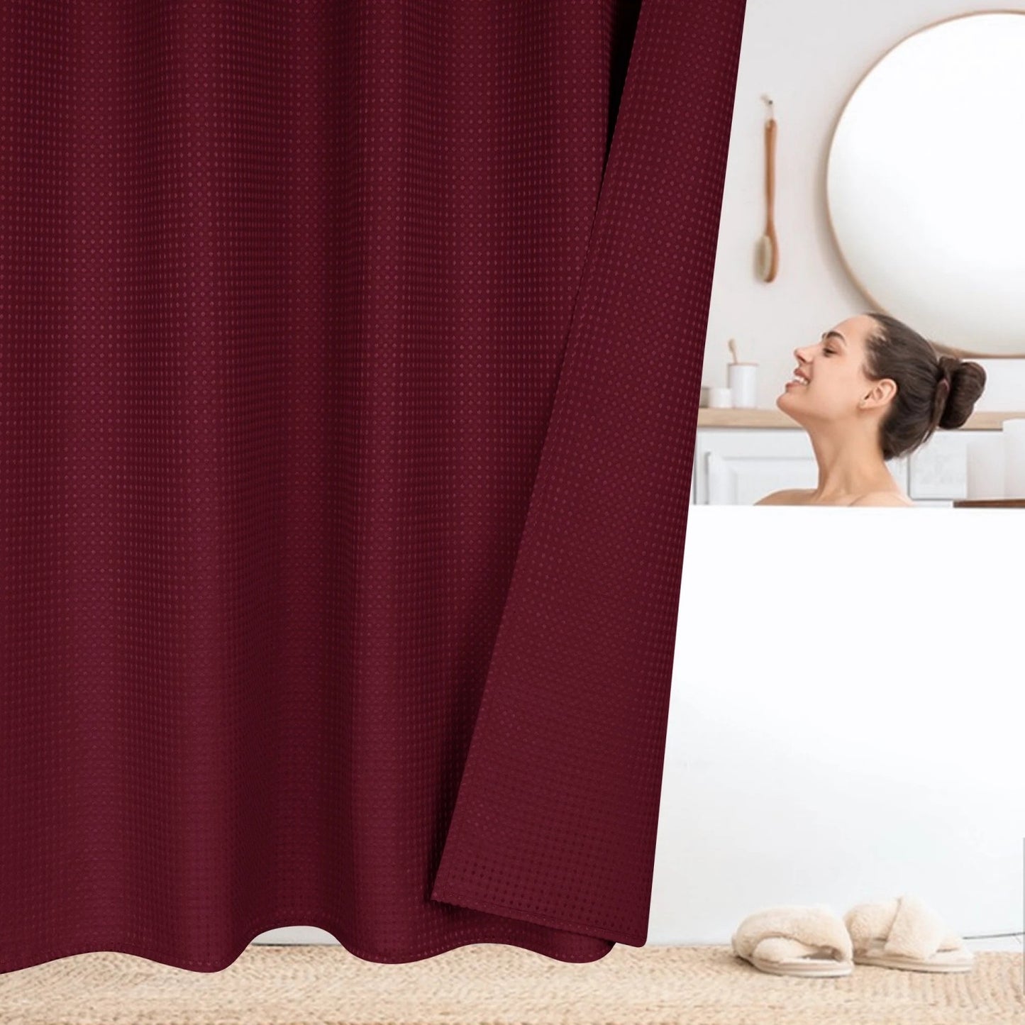 LunaLulinlk Thick Waffle Weave Shower Curtain