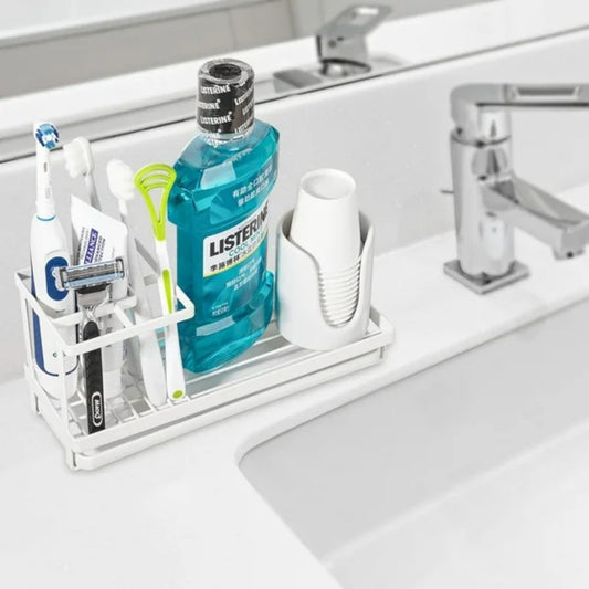 LunaLulinlk Toothbrush Holders for Bathrooms, 4 Slots Rustproof Metal Tooth Brushing Organizer with Drainage White