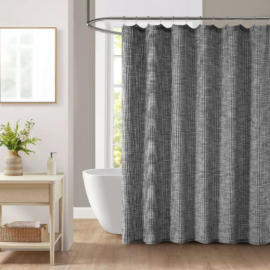 LunaLulinlk Waffle Textured Shower Curtain