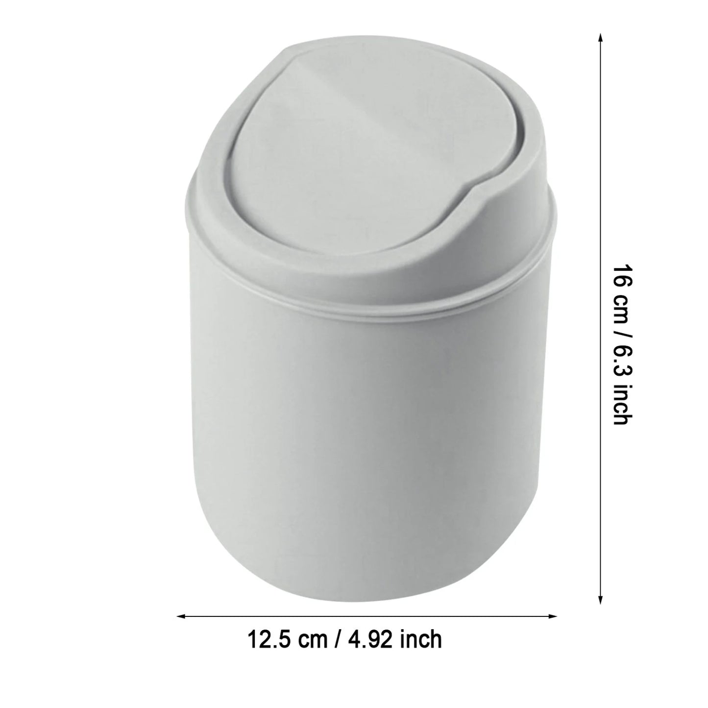 LunaLulinlk White 0.50 Gallon Mini Trash Can with Lid, Small Wastebasket Trash Can, Mini Countertop Trash Can, Rotating Trash Can