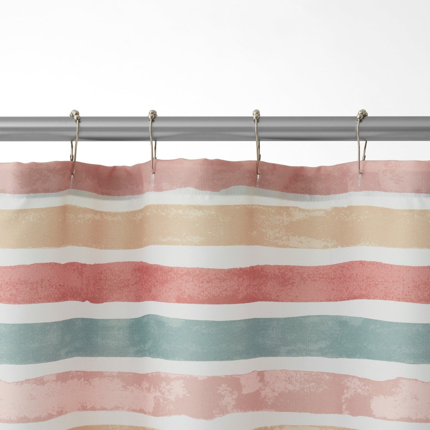 LunaLulinlk Watercolor Multicolor Stripe Polyester Shower Curtain, 72" x 72"
