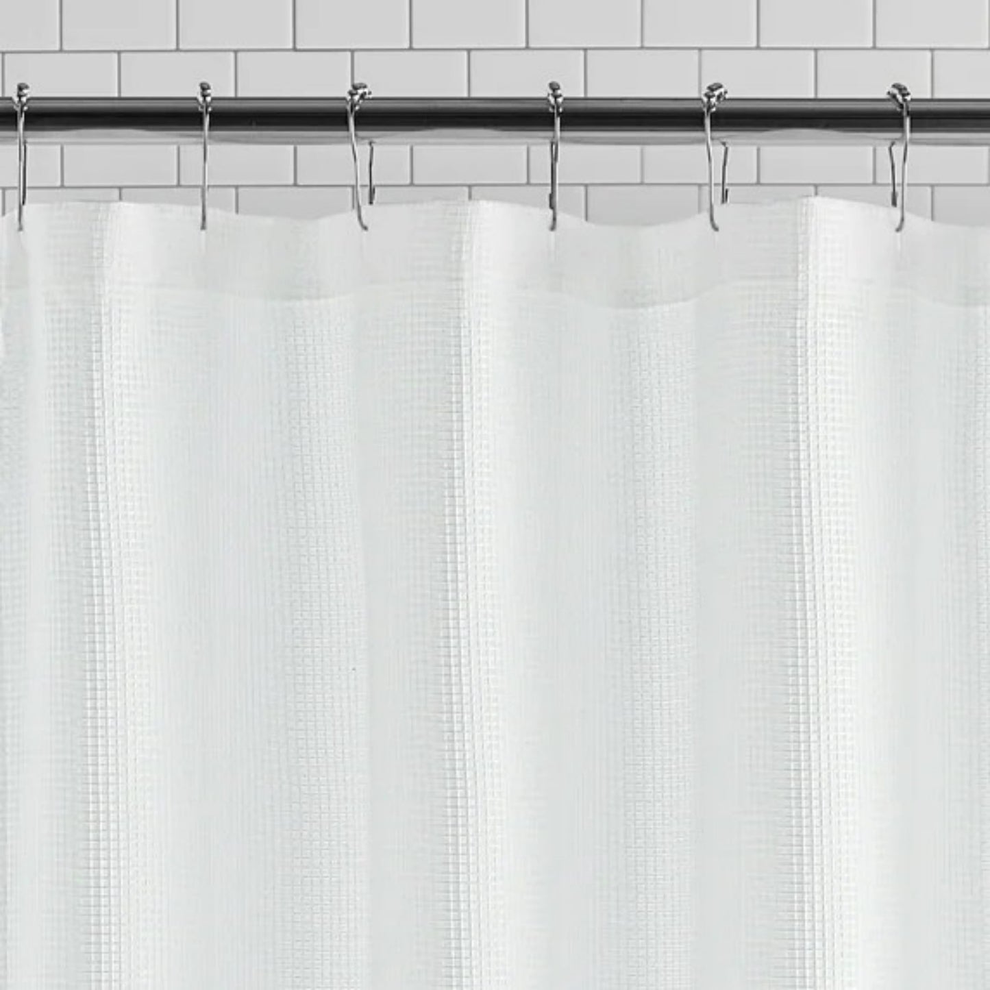 LunaLulinlk White Fabric Shower Curtain, 72" x 72"