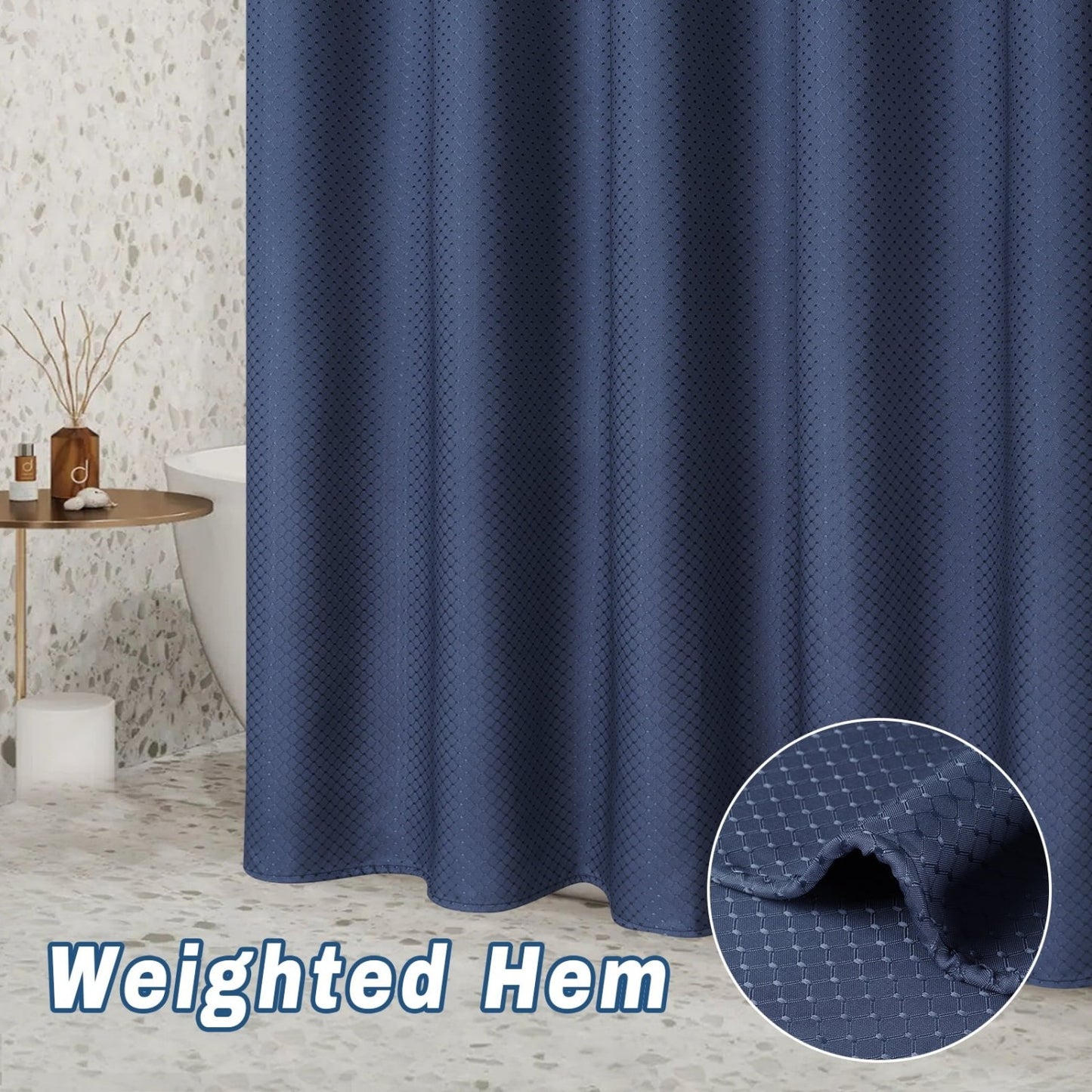 LunaLulinlk Waffle Weave Fabric Shower Curtain