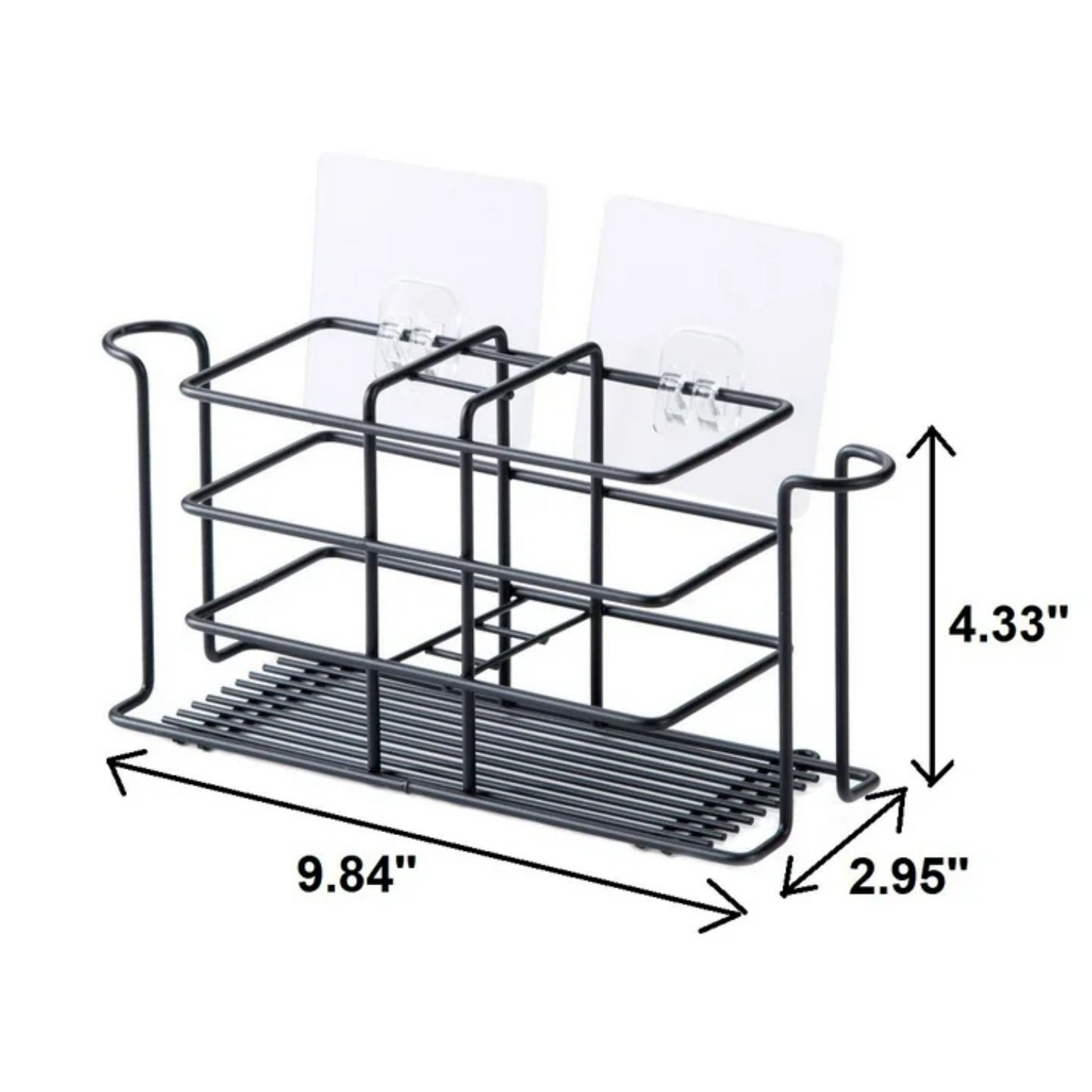 LunaLulinlk Toothbrush Holder Rack with Mouthwash Cup Holder Slots, Toothbrush Toothpaste Holder Wall-Mounted Drill Free Storage Rack Black