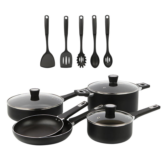 LunaLulink  13 Piece Nonstick Aluminum Alloy Cookware Set, Black