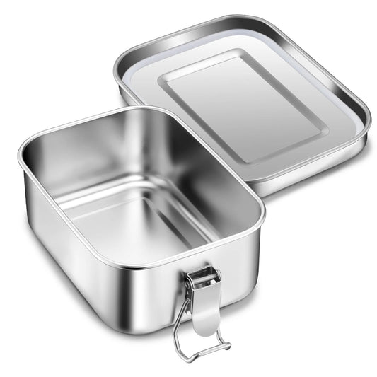 LunaLulinlk Stainless Steel Small Bento Box for Lunch and Snacks, 18.6 Oz Lunch Box Metal Food Storage Container, Portable and Leak-proof