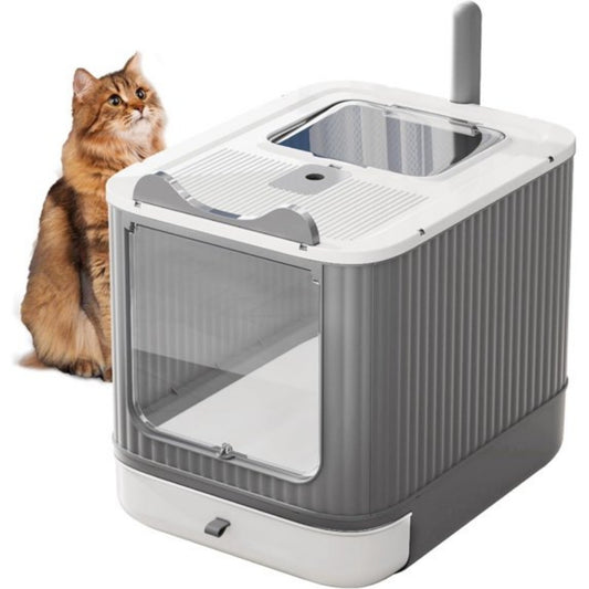 LunaLulinlk Upgraded fully enclosed cat litter box with lid