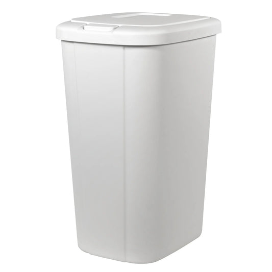 LunaLulinlk White 13.3 Gallon Touch Screen Kitchen Trash Can with Lid Plastic Trash Can