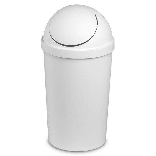 LunaLulinlk White 3 Gallon Round Twist-Off Lid Trash Can Wastepaper Basket