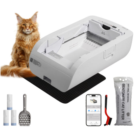 LunaLulinlk Smart Cat Litter Box Cat Litter Box Wide Opening