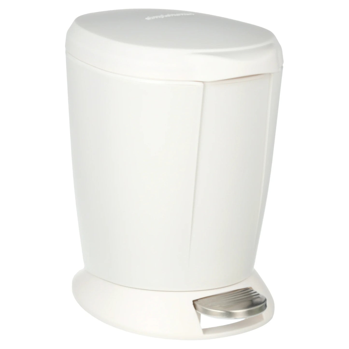 LunaLulinlk White 6L/1.6Gallon Plastic Compact Round Bathroom Step Trash Can