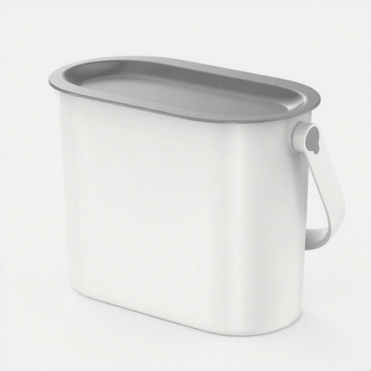 LunaLulinlk White 1 Gallon Multi-Purpose Plastic Countertop Kitchen Trash Can