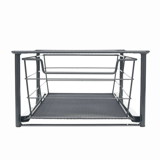 LunaLulinlk Small Stackable Slide-Out Drawer Organizer, Black
