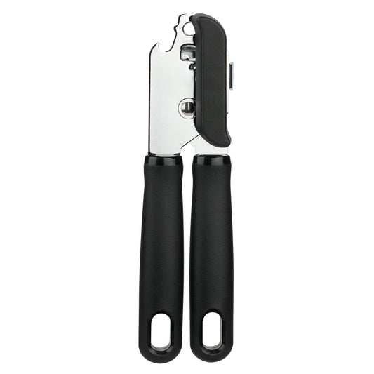 [Smoother Cutting] LunaLulinlk 2 Ply Manual Can Opener with Integrated Bottle Opener, Black