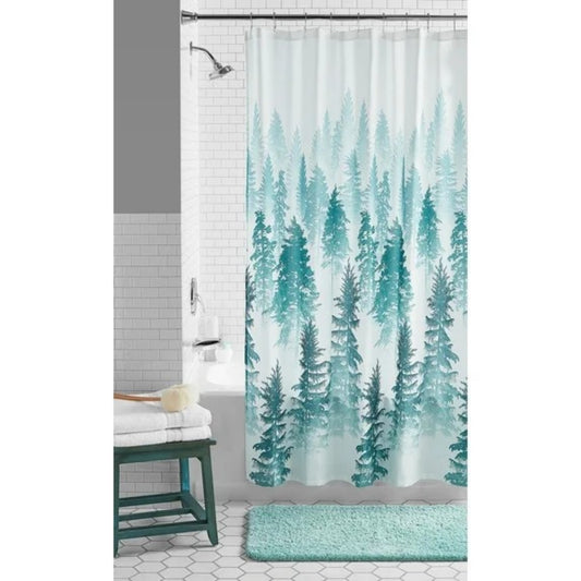 LunaLulinlk Treeline Fabric Shower Curtain, 72" x 72"