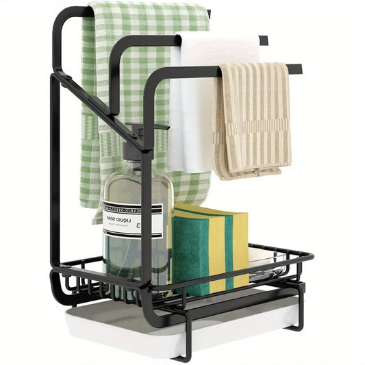 LunaLulinlk Stainless Steel Kitchen Sink Storage Rack, Dishcloth, Soap Brush, Sponge Storage Rack