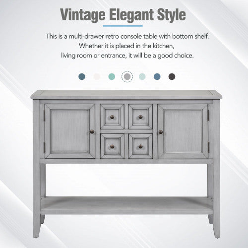 LunaLulinlk Storage Vintage Console Table with Four Small Drawers and Bottom Shelf for Living Rooms, Entrances and Kitchens