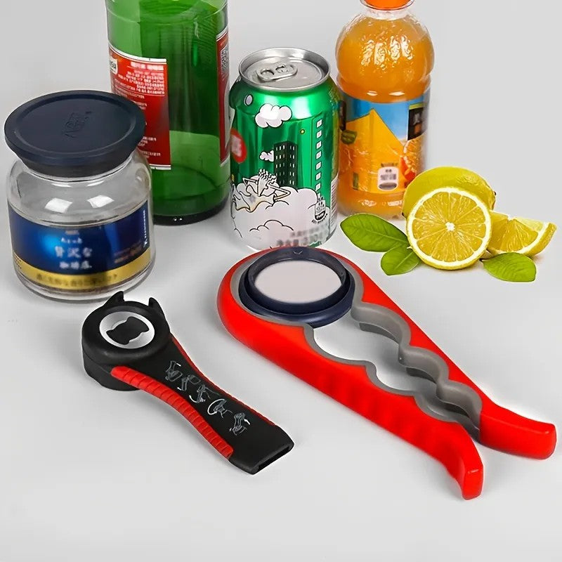 LunaLulinlk1pc Lid Opener Tool; Jar Opener For Weak Hands; Multi Function Can Opener For Seniors; Rubber Grip Bottle Opener