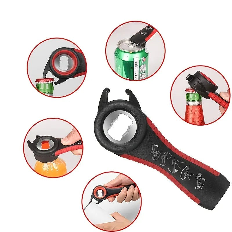 LunaLulinlk1pc Lid Opener Tool; Jar Opener For Weak Hands; Multi Function Can Opener For Seniors; Rubber Grip Bottle Opener