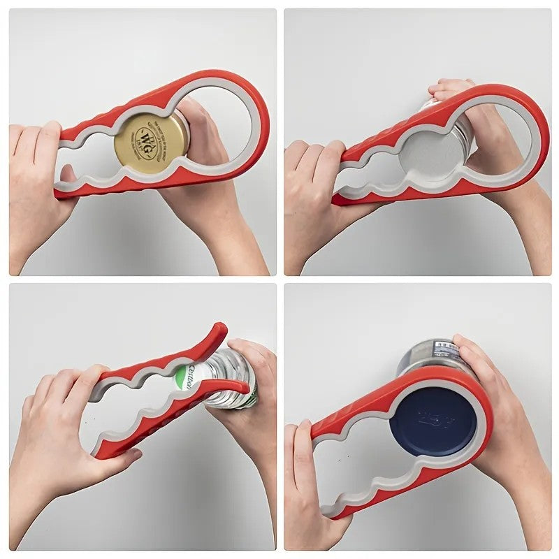 LunaLulinlk1pc Lid Opener Tool; Jar Opener For Weak Hands; Multi Function Can Opener For Seniors; Rubber Grip Bottle Opener