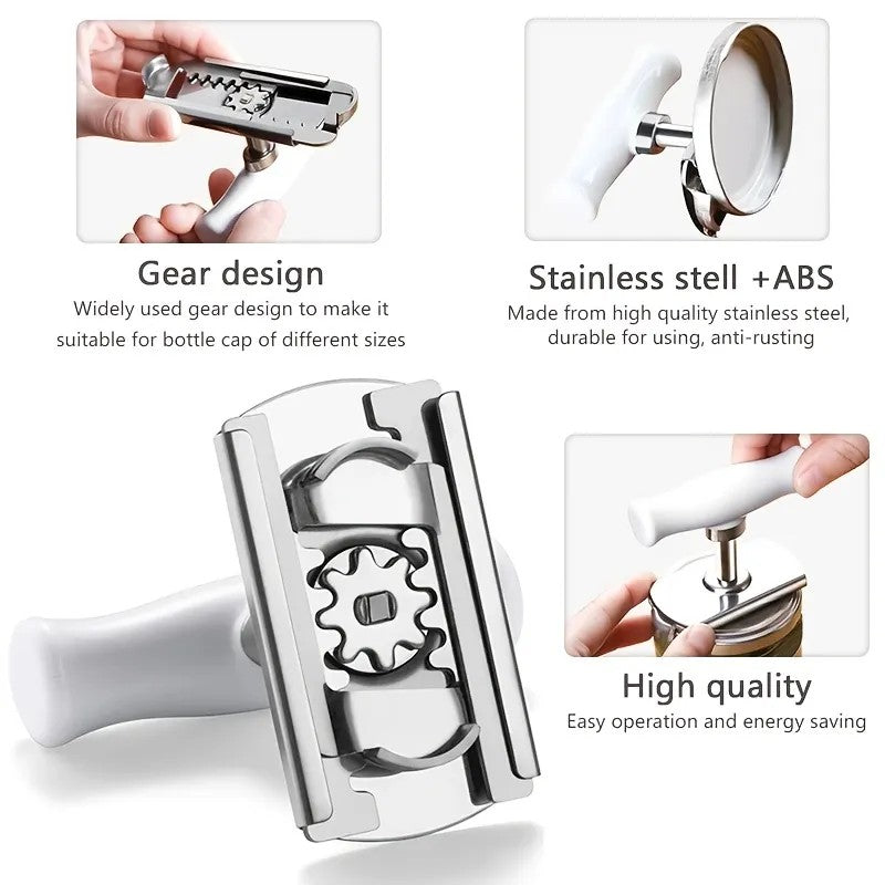 LunaLulinlk1pc Stainless Steel Non-Slip Labor-Saving Cap Screwer; Can Opener