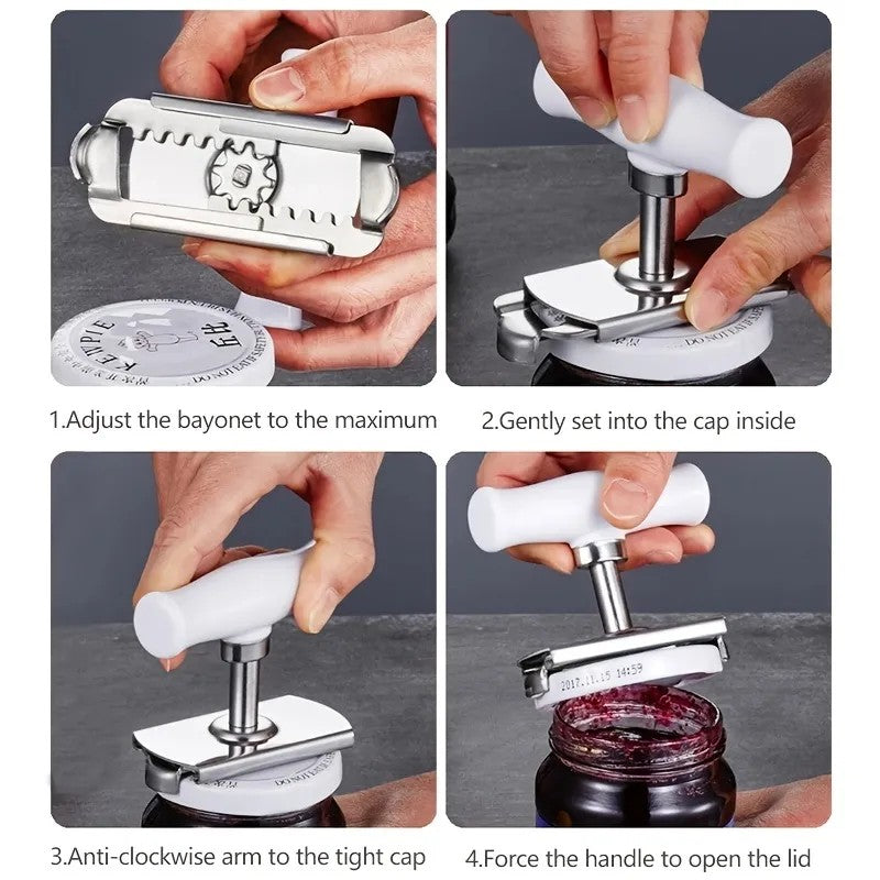 LunaLulinlk1pc Stainless Steel Non-Slip Labor-Saving Cap Screwer; Can Opener