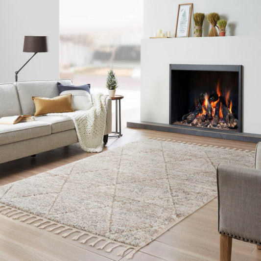 LunaLulinlk Trellis Area Rug in Cream